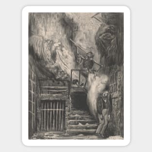 La Rue de la Vieille Lanterne - The Suicide of Gerard de Nerval by Gustave Dore Sticker